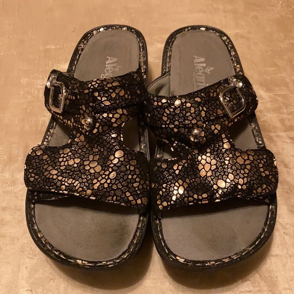 Algeria Slide Sandals Peggy Peg-780 Pewter Mosaic